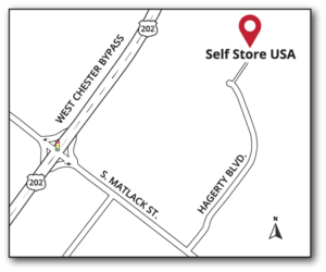 Self Store USA location map in West Chester PA